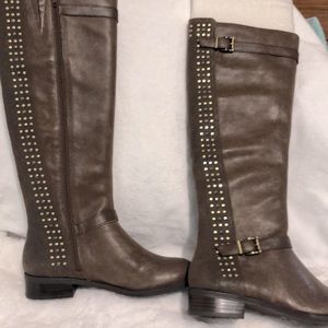 Jessica Simpson Brown Studded Leather Boots Women’s Size 6.5